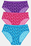 Rosaline Pure Cotton Full Coverage Slim Elastic Panty (Pack of 3)- Abstract Leaf Print — thumbnail 4
